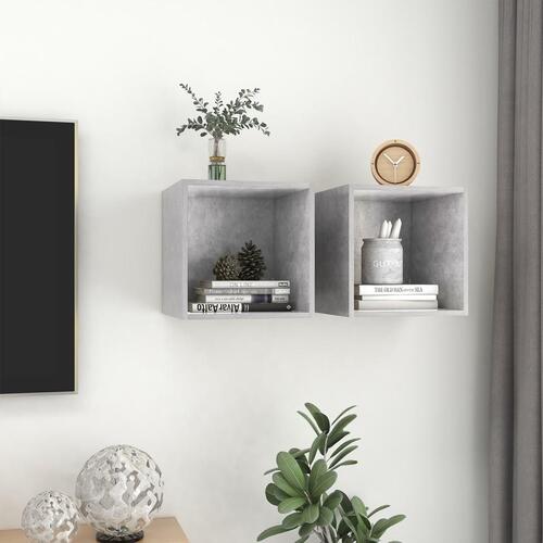 Vægskab 2 stk. 37x37x37 cm konstrueret træ betongrå