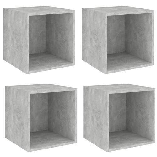 Vægskab 4 stk. 37x37x37 cm konstrueret træ betongrå