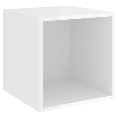 Vægskab 2 stk. 37x37x37 cm konstrueret træ hvid højglans