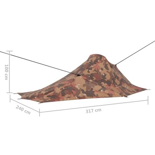 Campingtelt 317x240x100 cm camouflagefarvet