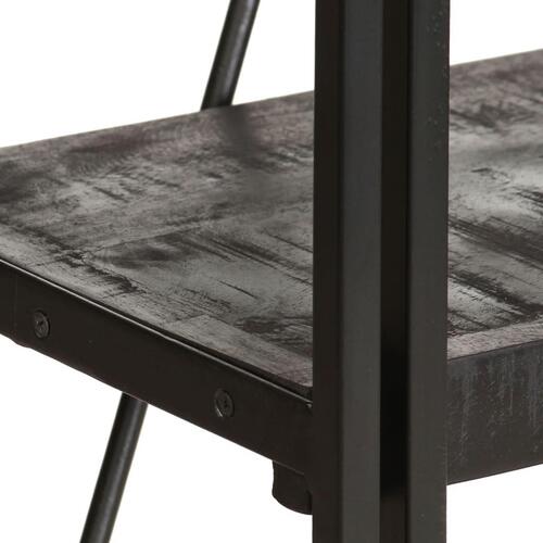 Bogreol med 5 hylder 60x30x180 cm massivt mangotræ sort