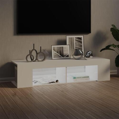 Tv-skab med LED-lys 135x39x30 cm hvid