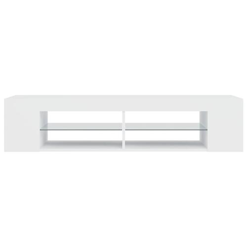 Tv-skab med LED-lys 135x39x30 cm hvid