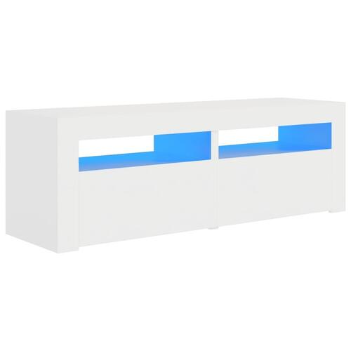 Tv-skab med LED-lys 120x35x40 cm hvid