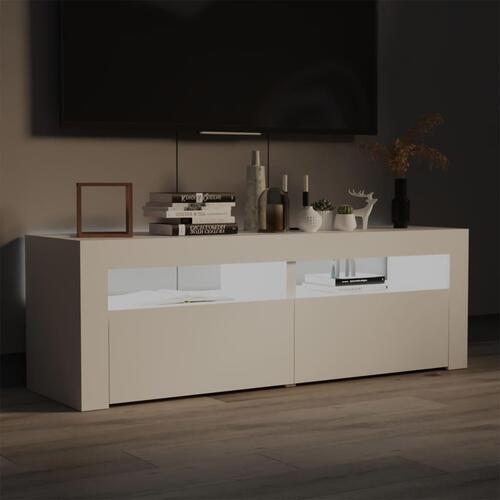Tv-skab med LED-lys 120x35x40 cm hvid