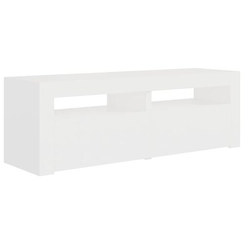 Tv-skab med LED-lys 120x35x40 cm hvid