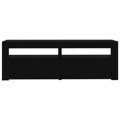Tv-bord med LED-lys 120x35x40 cm sort