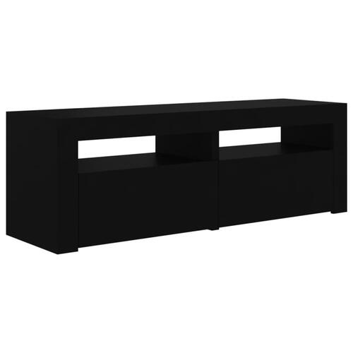 Tv-bord med LED-lys 120x35x40 cm sort