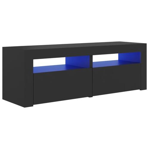 Tv-bord med LED-lys 120x35x40 cm grå