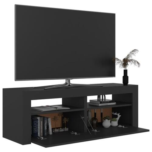 Tv-bord med LED-lys 120x35x40 cm grå
