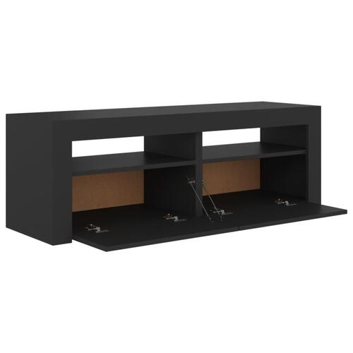 Tv-bord med LED-lys 120x35x40 cm grå