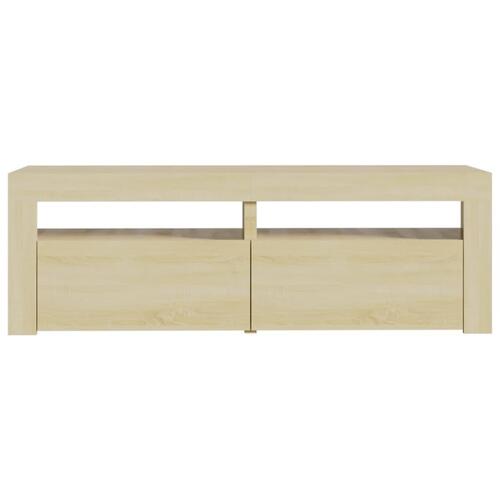 Tv-bord med LED-lys 120x35x40 cm sonoma-eg