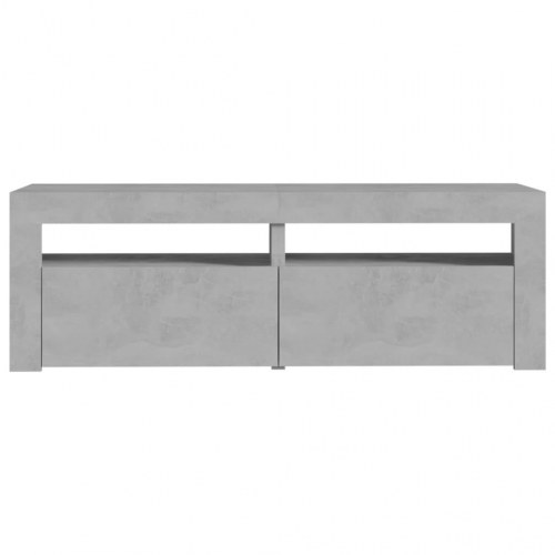 TV-bord med LED-lys - betongrå, 120 x 35 x 40 cm