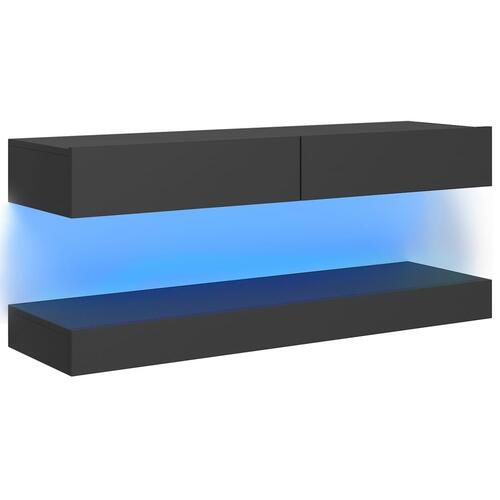 Tv-skab med LED-lys 120x35 cm grå