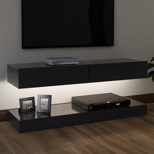 Tv-skab med LED-lys 120x35 cm grå