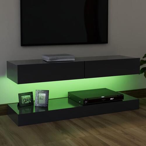 Tv-skab med LED-lys 120x35 cm grå