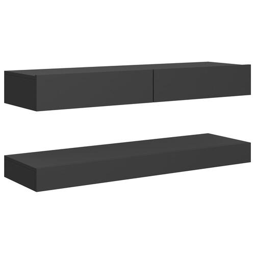 Tv-skab med LED-lys 120x35 cm grå