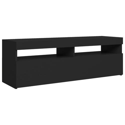 Tv-bord med LED-lys 120x35x40 cm sort