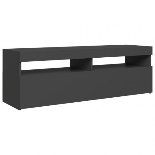 Tv-bord med LED-lys 120x35x40 cm grå