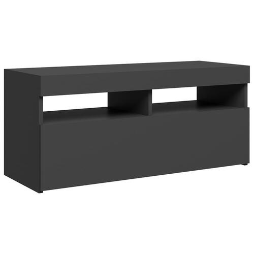 Tv-bord med LED-lys 90x35x40 cm grå