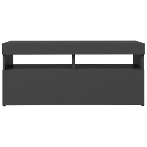 Tv-bord med LED-lys 90x35x40 cm grå