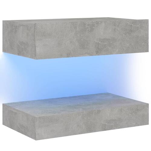 Tv-skab med LED-lamper 60x35 cm betongrå