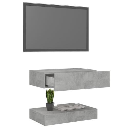 Tv-skab med LED-lamper 60x35 cm betongrå