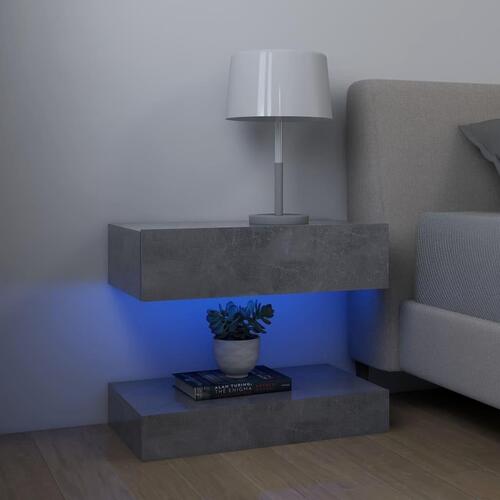 Tv-skab med LED-lamper 60x35 cm betongrå
