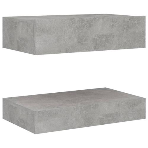 Tv-skab med LED-lamper 60x35 cm betongrå