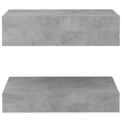 Tv-skab med LED-lamper 60x35 cm betongrå