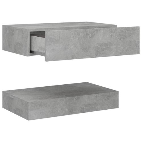 Tv-skab med LED-lamper 60x35 cm betongrå