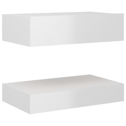 Tv-skab med LED-lamper 60x35 cm hvid højglans