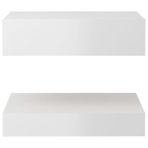 Tv-skab med LED-lamper 60x35 cm hvid højglans