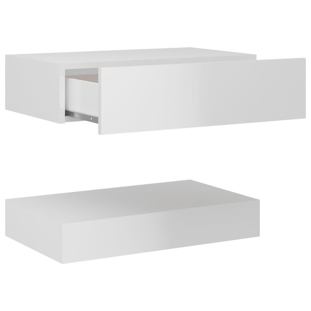 Tv-skab med LED-lamper 60x35 cm hvid højglans