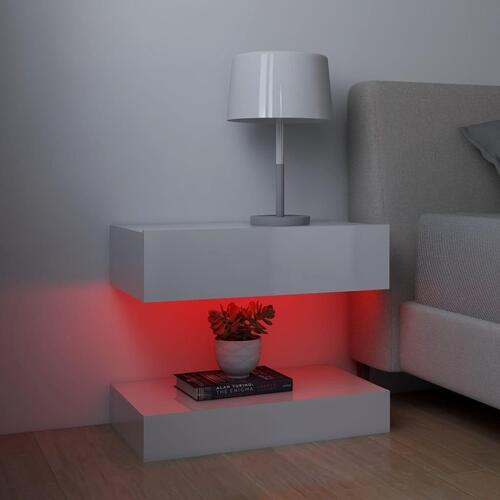 Tv-skabe med LED-lamper 2 stk. 60x35 cm hvid højglans