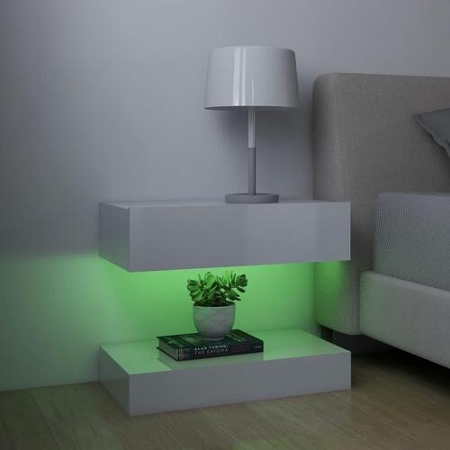 Tv-skabe med LED-lamper 2 stk. 60x35 cm hvid højglans