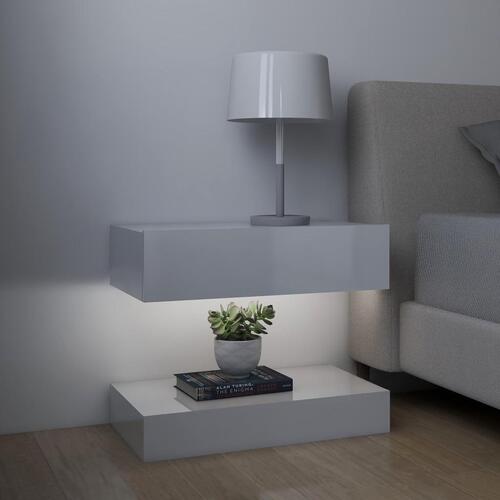 Tv-skabe med LED-lamper 2 stk. 60x35 cm hvid højglans