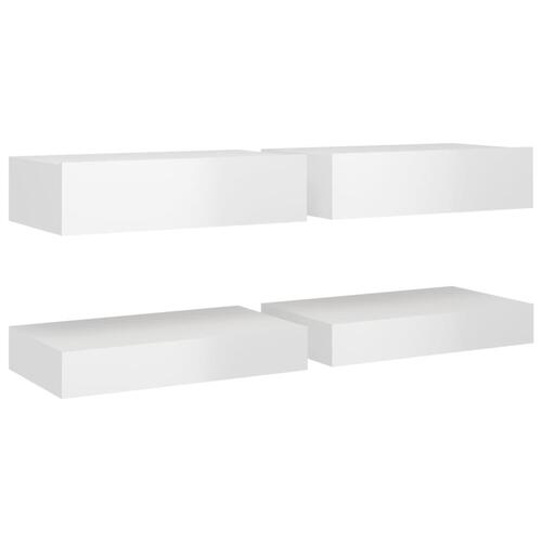 Tv-skabe med LED-lamper 2 stk. 60x35 cm hvid højglans