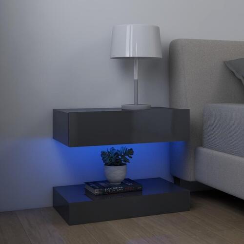 Tv-skabe med LED-lamper 2 stk. 60x35 cm grå højglans