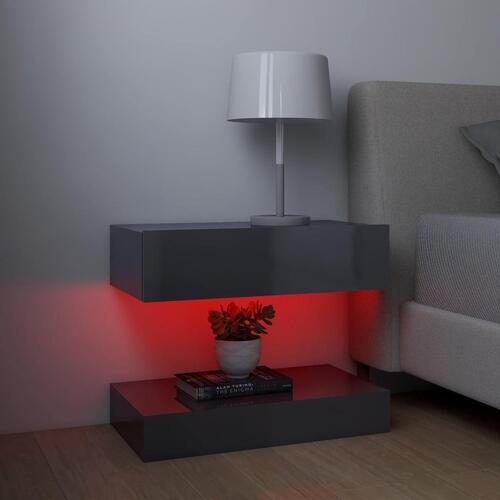 Tv-skabe med LED-lamper 2 stk. 60x35 cm grå højglans