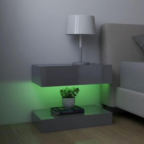Tv-skabe med LED-lamper 2 stk. 60x35 cm grå højglans
