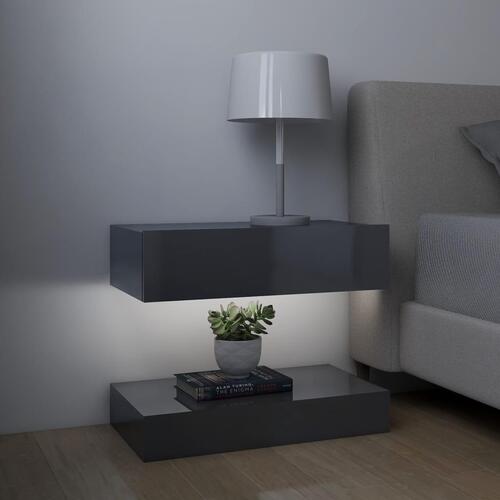 Tv-skabe med LED-lamper 2 stk. 60x35 cm grå højglans