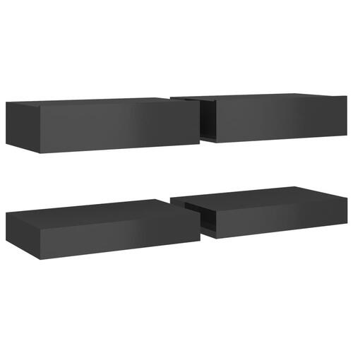 Tv-skabe med LED-lamper 2 stk. 60x35 cm grå højglans