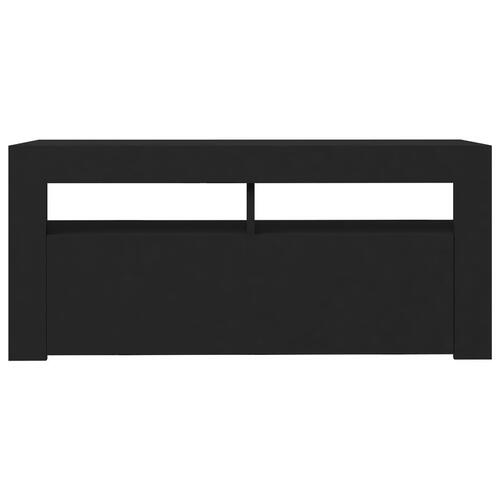 Tv-bord med LED-lys 90x35x40 cm sort