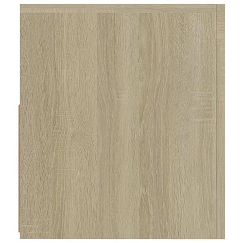 Tv-bord med LED-lys 90x35x40 cm sonoma-eg