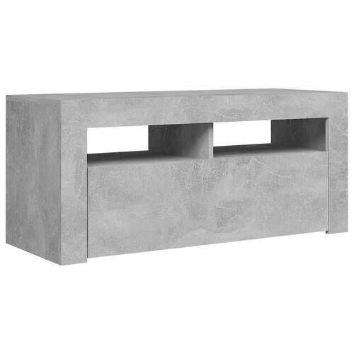 Tv-bord med LED-lys 90x35x40 cm betongrå