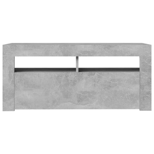 Tv-bord med LED-lys 90x35x40 cm betongrå