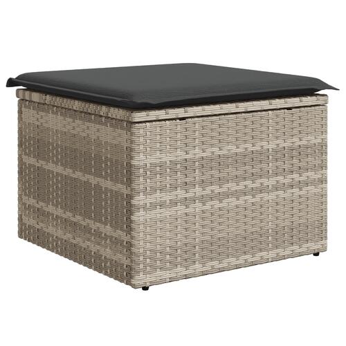 8-piece Have Sofa Sæt med Puder Lys Grå Poly Rattan, 2-personers Have Sofa med Puder Grå Poly Rattan