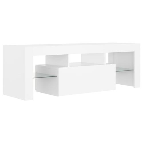 Tv-skab med LED-lys 120x35x40 cm hvid