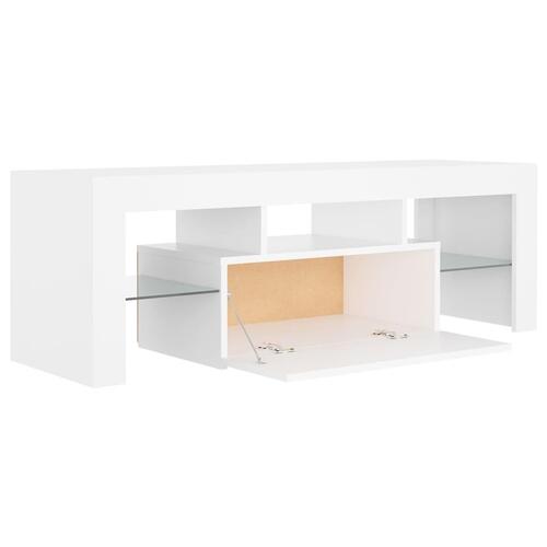 Tv-skab med LED-lys 120x35x40 cm hvid